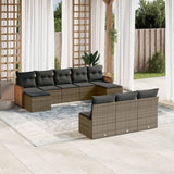 vidaXL 10-piece Lounge Set with Cushions Poly Rattan Black
