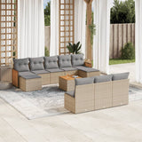 vidaXL 10-piece Lounge Set with Cushions Poly Rattan Black