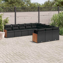 vidaXL 11-Piece Lounge Set with Cushions Poly Rattan Black