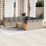 vidaXL 11-Piece Lounge Set with Cushions Poly Rattan Black