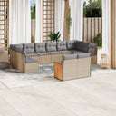 vidaXL 12-delige Loungeset met kussens poly rattan zwart