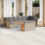 vidaXL 12-delige Loungeset met kussens poly rattan zwart