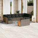 vidaXL 12-delige Loungeset met kussens poly rattan zwart