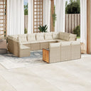 vidaXL 13-delige Loungeset met kussens poly rattan zwart