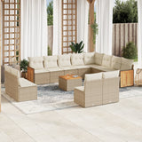 vidaXL 12-Piece Lounge Set with Cushions Poly Rattan Black