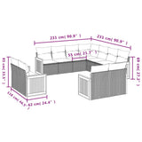 vidaXL 11-Piece Lounge Set with Cushions Poly Rattan Black
