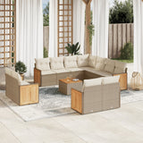 vidaXL 11-Piece Lounge Set with Cushions Poly Rattan Black