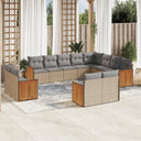 vidaXL 12-piece Lounge Set with Cushions Poly Rattan Black