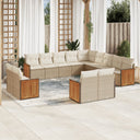 vidaXL 13-Piece Lounge Set with Cushions Poly Rattan Black