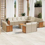 vidaXL 13-Piece Lounge Set with Cushions Poly Rattan Black