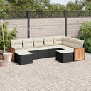 vidaXL 9-piece Poly Rattan Lounge Set with Cushions Black