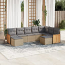 vidaXL 9-piece Poly Rattan Lounge Set with Cushions Black