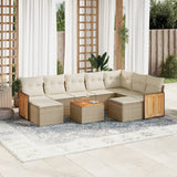 vidaXL 9-piece Poly Rattan Lounge Set with Cushions Black
