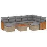 vidaXL 9-piece Poly Rattan Lounge Set with Cushions Black