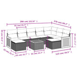 vidaXL 9-piece Poly Rattan Lounge Set with Cushions Black