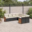 vidaXL 8-Piece Lounge Set with Cushions Poly Rattan Black