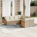 vidaXL 8-Piece Lounge Set with Cushions Poly Rattan Black