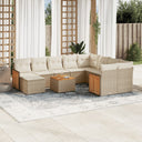 vidaXL 11-Piece Lounge Set with Cushions Poly Rattan Black