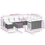 vidaXL 11-Piece Lounge Set with Cushions Poly Rattan Black