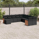 vidaXL 11-Piece Lounge Set with Cushions Poly Rattan Black