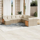 vidaXL 11-Piece Lounge Set with Cushions Poly Rattan Black