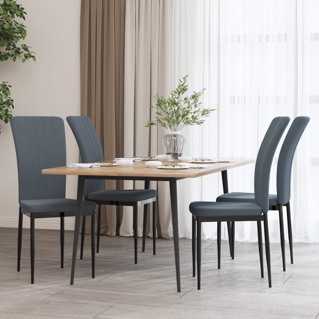 vidaXL Eetkamerstoelen 2 st fluweel donkergrijs