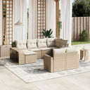 vidaXL 10-delige Loungeset met kussens poly rattan zwart