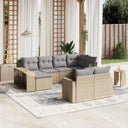 vidaXL 10-delige Loungeset met kussens poly rattan zwart