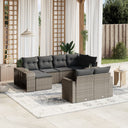 vidaXL 10-delige Loungeset met kussens poly rattan zwart
