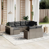 vidaXL 10-delige Loungeset met kussens poly rattan zwart