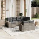 vidaXL 10-delige Loungeset met kussens poly rattan zwart