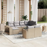 vidaXL 10-delige Loungeset met kussens poly rattan zwart
