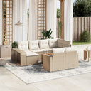 vidaXL 11-Piece Lounge Set with Cushions Poly Rattan Black
