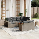 vidaXL 11-Piece Lounge Set with Cushions Poly Rattan Black