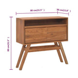 vidaXL Wandtafel 80x30x80 cm massief teakhout