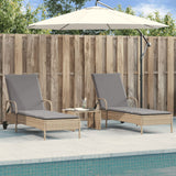 vidaXL Ligstoelen 2 st met kussens poly rattan zwart