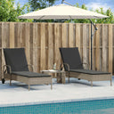 vidaXL Ligstoelen 2 st met kussens poly rattan zwart