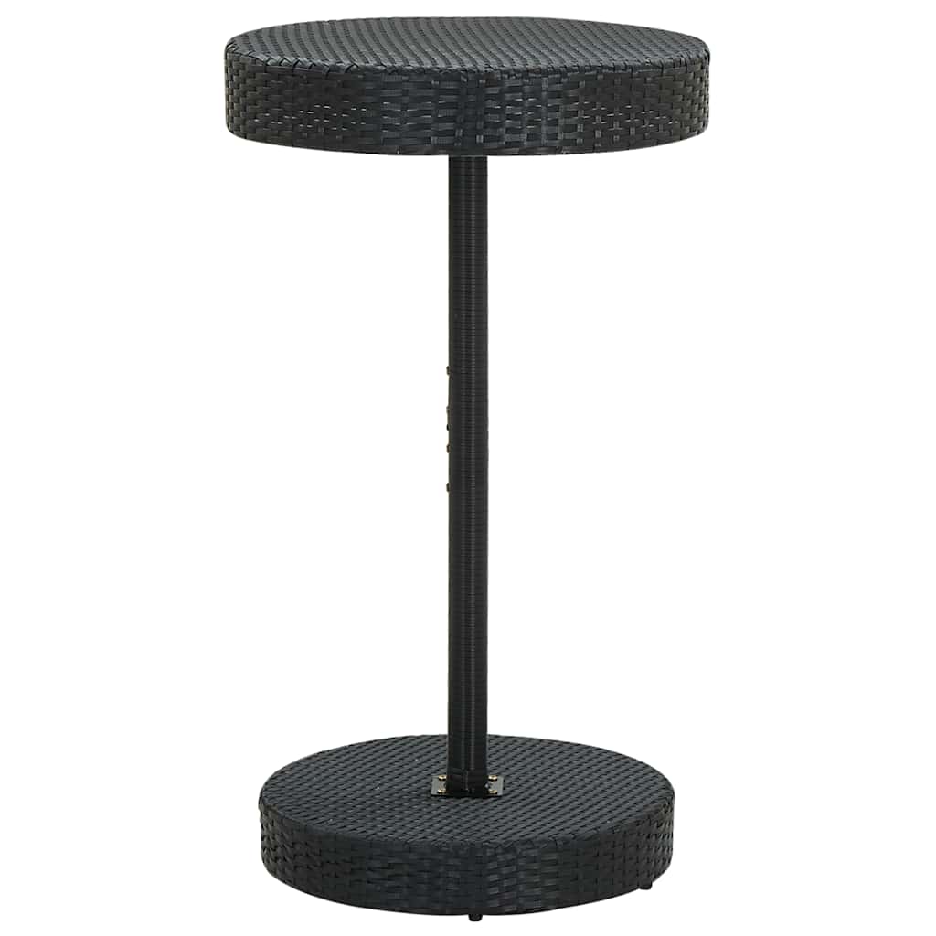 vidaXL 3-delige Tuinbarset met kussens poly rattan zwart
