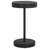 vidaXL 3-delige Tuinbarset met kussens poly rattan zwart