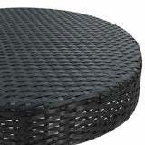 vidaXL 3-delige Tuinbarset met kussens poly rattan zwart