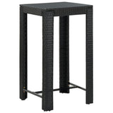 vidaXL 3-delige Tuinbarset met kussens poly rattan grijs