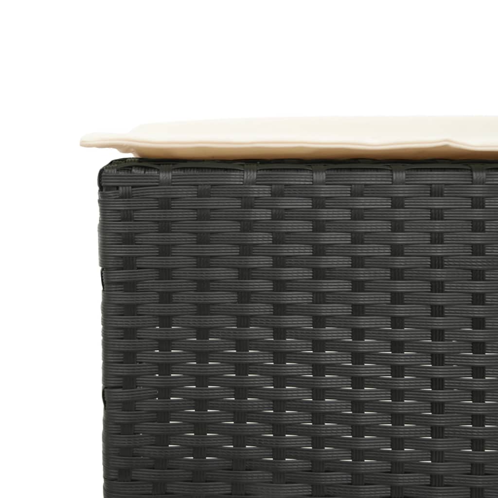 vidaXL 3-delige Tuinbarset met kussens poly rattan grijs