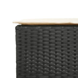 vidaXL 3-delige Tuinbarset met kussens poly rattan grijs