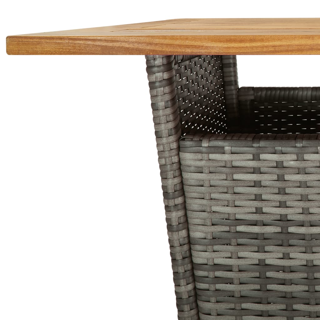 vidaXL 3-delige Tuinbarset met kussens poly rattan zwart