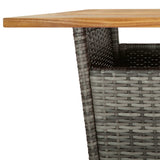 vidaXL 3-delige Tuinbarset met kussens poly rattan zwart