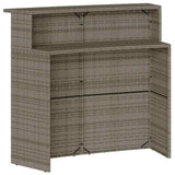 vidaXL 3-delige Tuinbarset met kussens poly rattan zwart