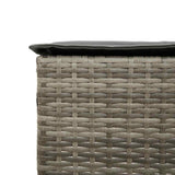 vidaXL 3-delige Tuinbarset met kussens poly rattan zwart