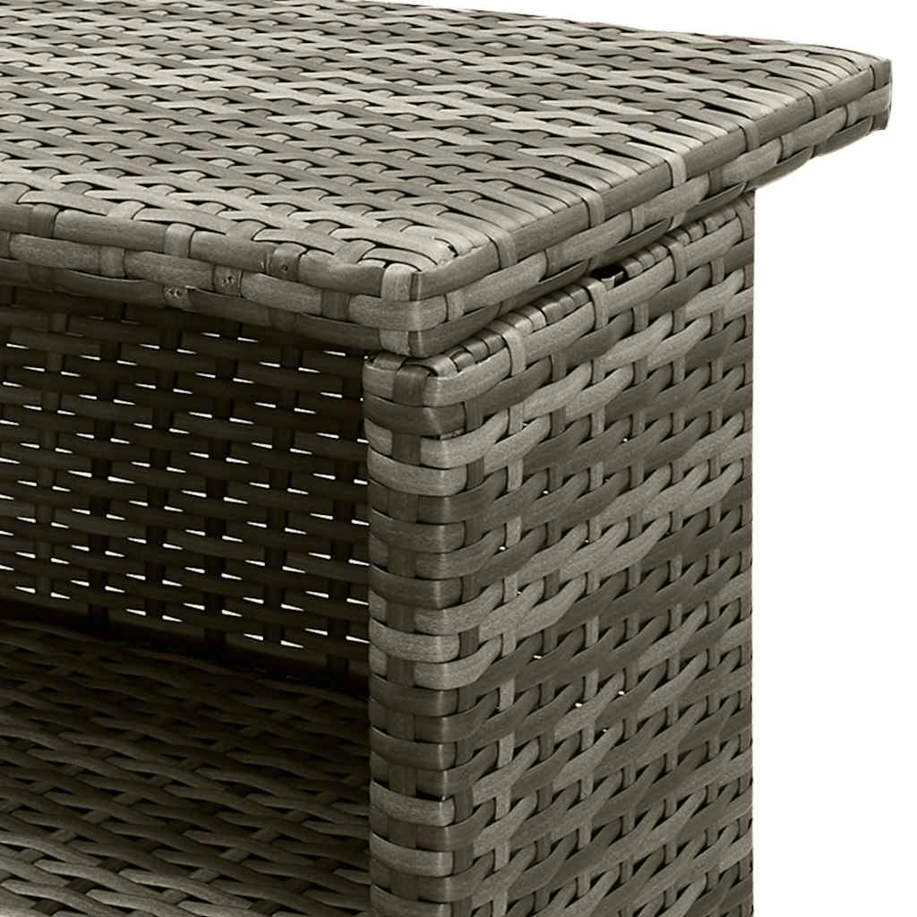 vidaXL 3-delige Tuinbarset met kussens poly rattan zwart