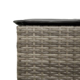 vidaXL 3-Piece Garden Bar Set with Cushions Poly Rattan Grey