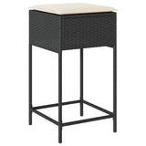 vidaXL 5-delige Tuinbarset met kussens poly rattan grijs